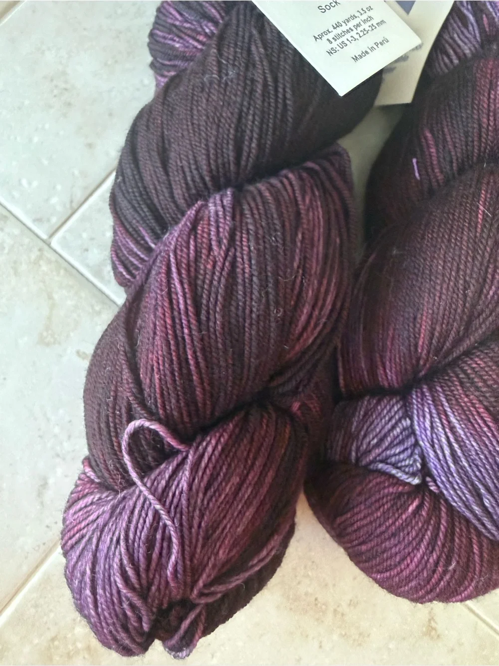 Malabrigo Velvet Grapes Sock Yarn - Deep Purple Blend